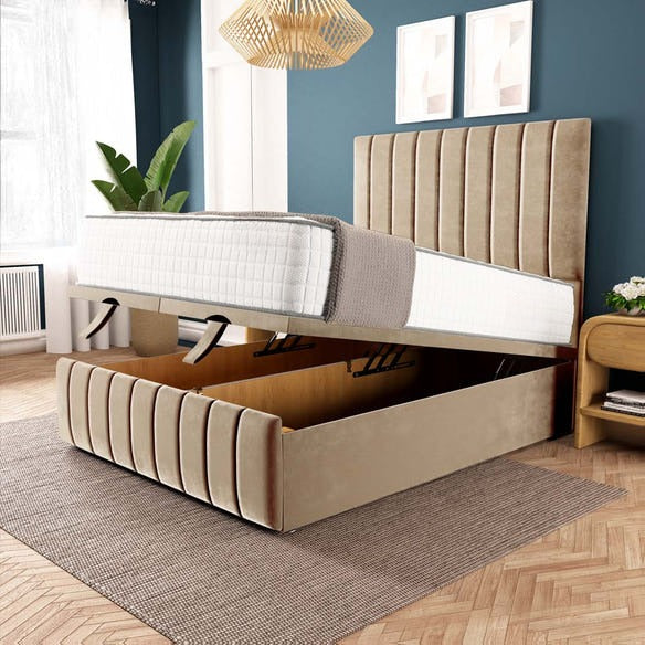 Sydney Ottoman Divan Bed - Mink Plush Velvet