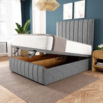 Sydney Ottoman Divan Bed - Silver Chenille