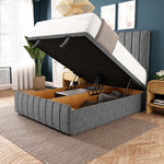 Sydney Ottoman Divan Bed - Silver Chenille