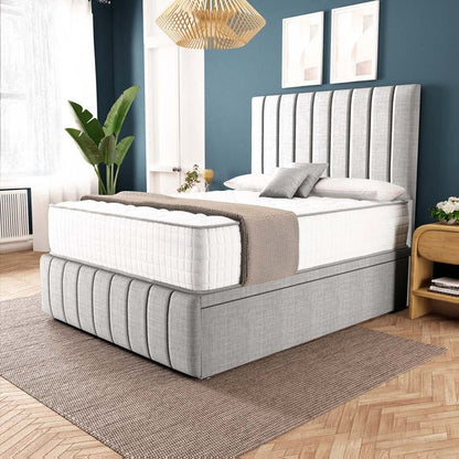 Sydney Ottoman Divan Bed - Silver Linoso