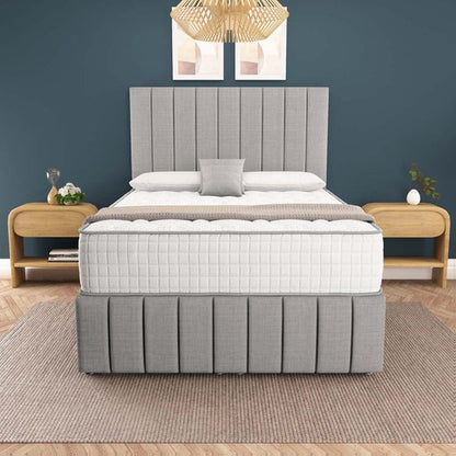 Sydney Ottoman Divan Bed - Silver Linoso