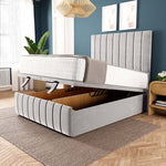 Sydney Ottoman Divan Bed - Silver Plush Velvet