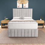 Sydney Ottoman Divan Bed - Silver Plush Velvet
