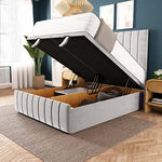 Sydney Ottoman Divan Bed - Silver Plush Velvet