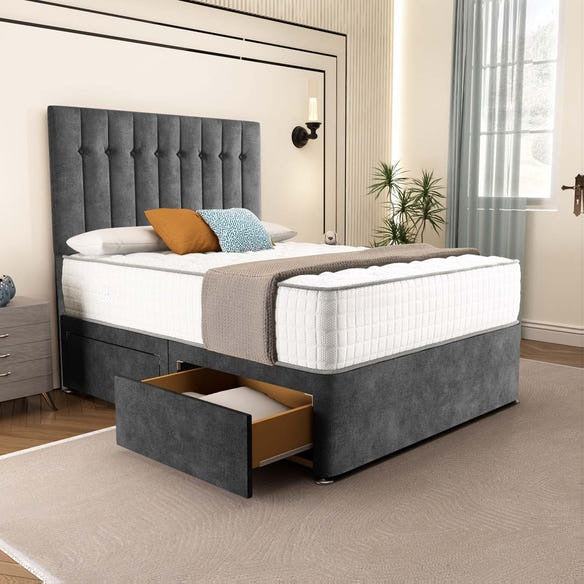 Tokyo Divan Bed - Charcoal Coniston