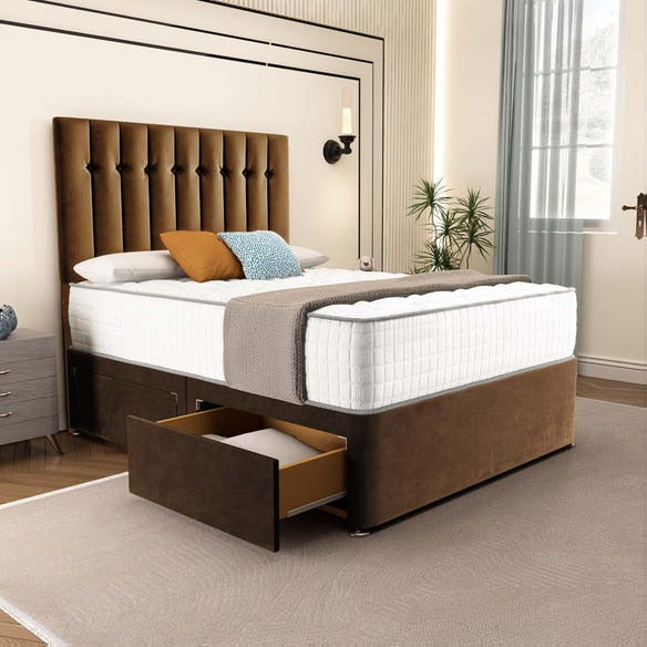 Tokyo Divan Bed - Mocca Plush Velvet