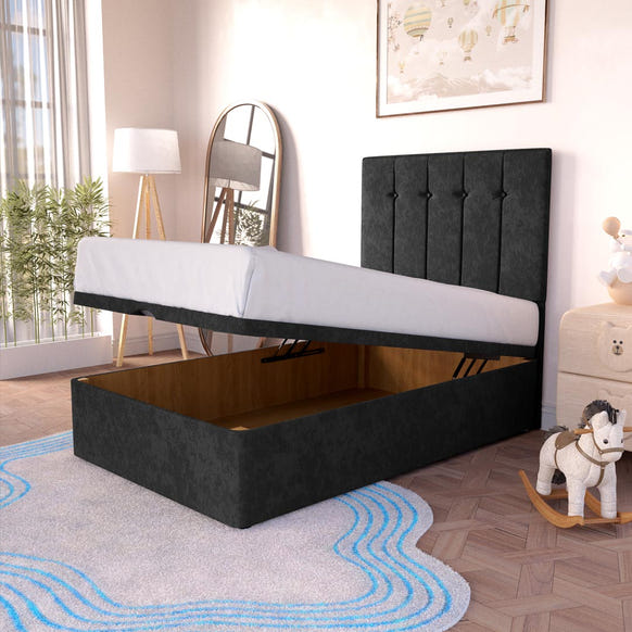Tokyo Kids Ottoman Divan Bed - Black Naples