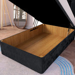 Tokyo Kids Ottoman Divan Bed - Black Plush Velvet