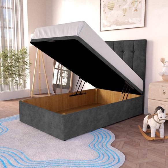 Tokyo Kids Ottoman Divan Bed - Charcoal Coniston