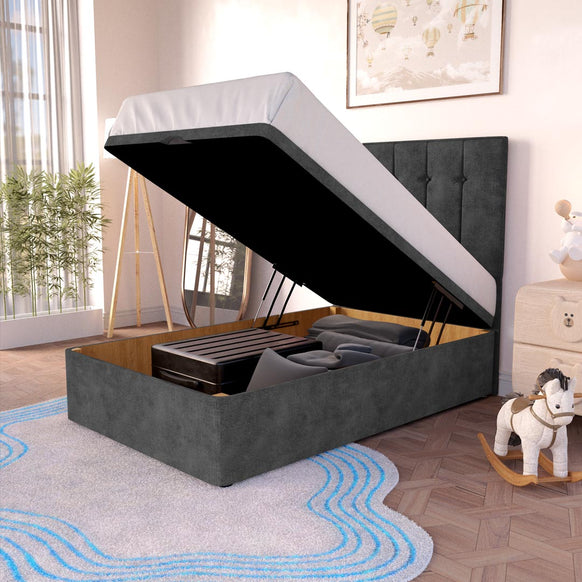 Tokyo Kids Ottoman Divan Bed - Charcoal Coniston