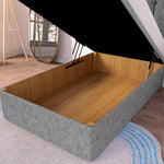 Tokyo Kids Ottoman Divan Bed - Silver Chenille