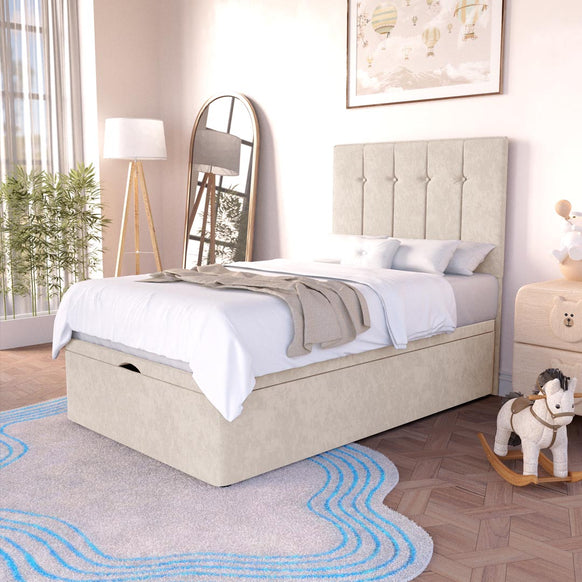Tokyo Kids Ottoman Divan Bed - Cream Naples