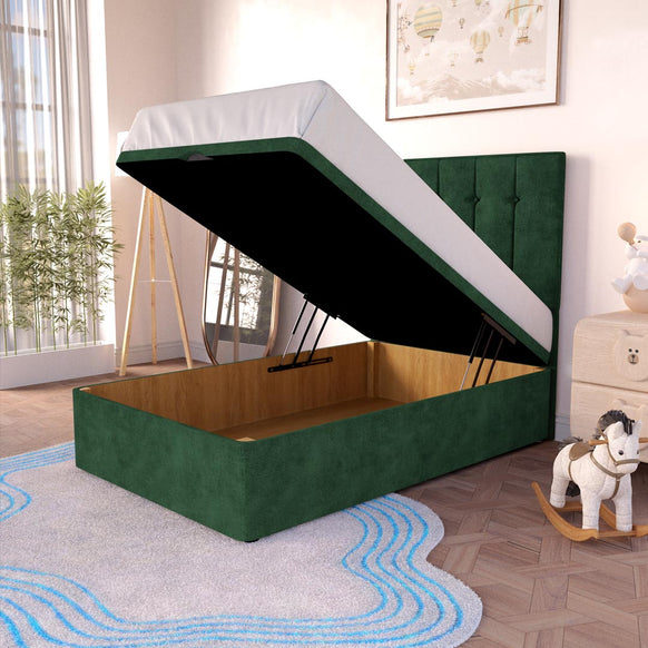 Tokyo Kids Ottoman Divan Bed - Emerald Coniston