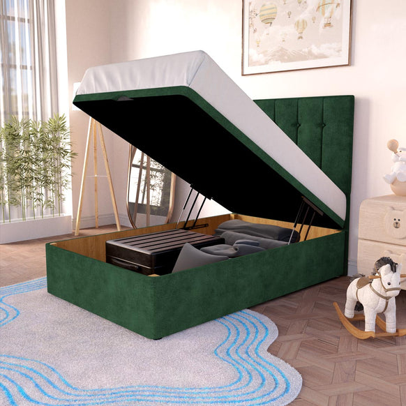 Tokyo Kids Ottoman Divan Bed - Emerald Coniston