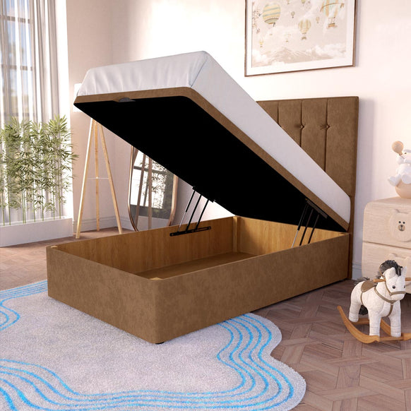 Tokyo Kids Ottoman Divan Bed - Mink Naples