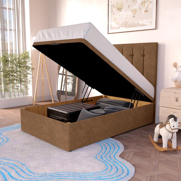Tokyo Kids Ottoman Divan Bed - Mink Naples