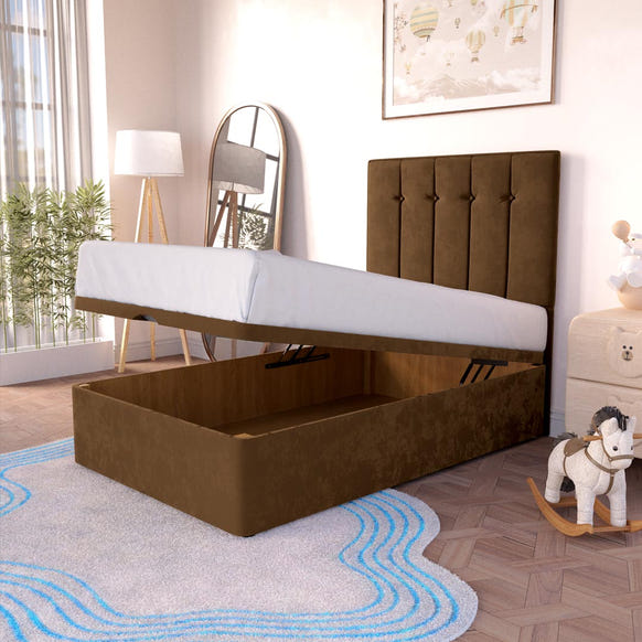 Tokyo Kids Ottoman Divan Bed - Mocca Plush Velvet