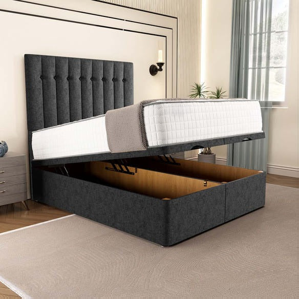 Tokyo Ottoman Divan Bed - Black Chenille