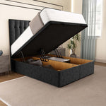 Tokyo Ottoman Divan Bed - Black Chenille