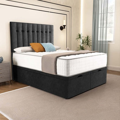 Tokyo Ottoman Divan Bed - Black Naples