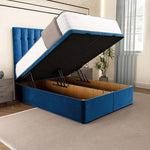 Tokyo Ottoman Divan Bed - Blue Plush Velvet