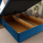 Tokyo Ottoman Divan Bed - Blue Plush Velvet