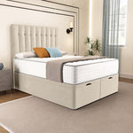 Tokyo Ottoman Divan Bed - Cream Plush Velvet