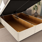 Tokyo Ottoman Divan Bed - Cream Plush Velvet
