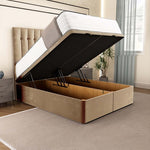 Tokyo Ottoman Divan Bed - Mink Plush Velvet