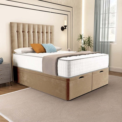 Tokyo Ottoman Divan Bed - Mink Plush Velvet