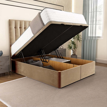 Tokyo Ottoman Divan Bed - Mink Plush Velvet
