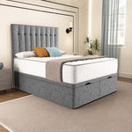 Tokyo Ottoman Divan Bed - Silver Chenille