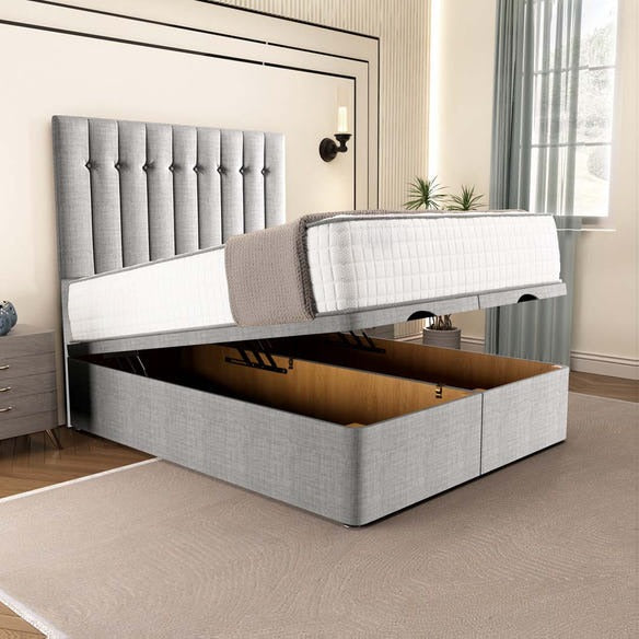 Tokyo Ottoman Divan Bed - Silver Linoso