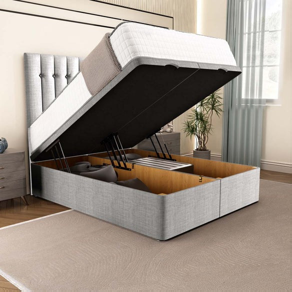 Tokyo Ottoman Divan Bed - Silver Linoso