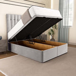 Tokyo Ottoman Divan Bed - Silver Plush Velvet