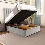 Tokyo Ottoman Divan Bed - Silver Plush Velvet