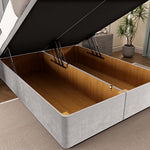 Tokyo Ottoman Divan Bed - Silver Plush Velvet