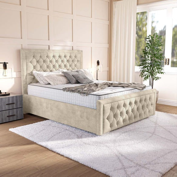 Valencia Upholstered Bed - Almond Coniston