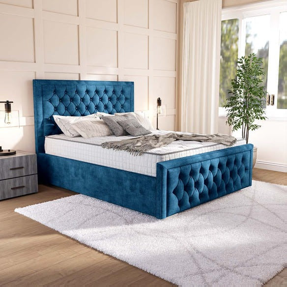 Valencia Upholstered Bed - Blue Coniston