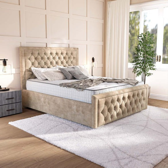Valencia Upholstered Bed - Mink Coniston