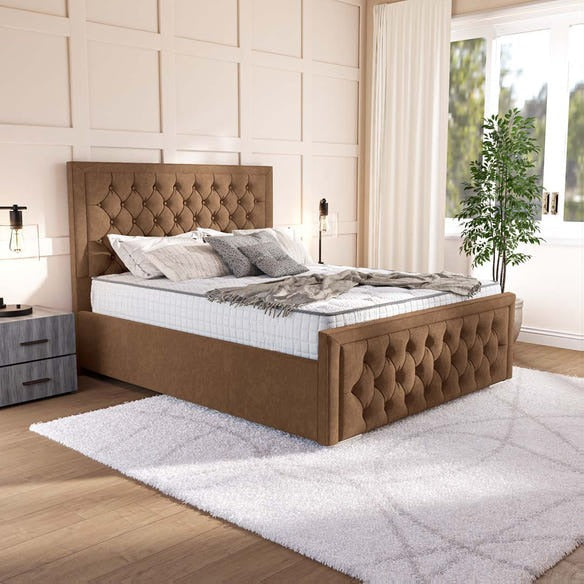 Valencia Upholstered Bed - Mink Naples