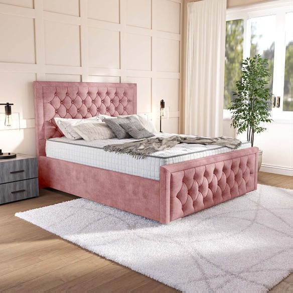 Valencia Upholstered Bed - Pink Coniston