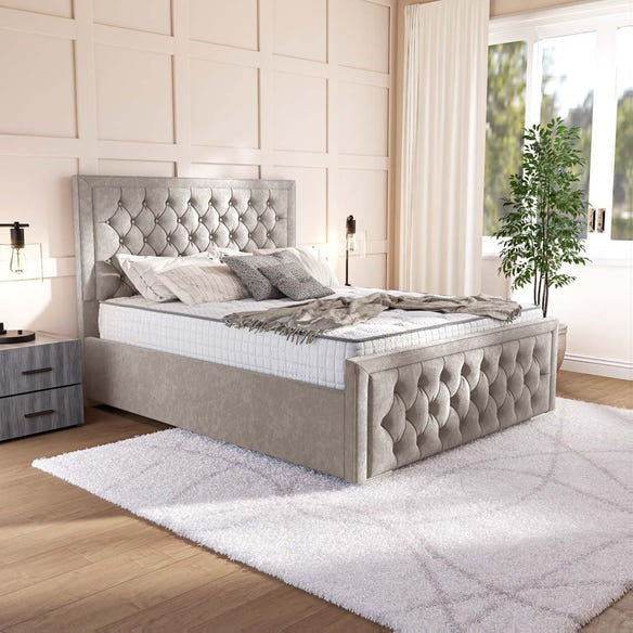 Valencia Upholstered Bed - Seal Grey Naples