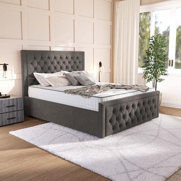 Valencia Upholstered Bed - Slate Grey Naples