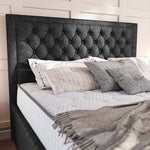 Valencia Upholstered Ottoman Bed - Black Chenille