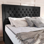Valencia Upholstered Ottoman Bed - Black Naples