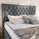 Valencia Upholstered Ottoman Bed - Charcoal Chenille