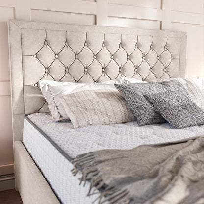 Valencia Upholstered Ottoman Bed - Cream Naples