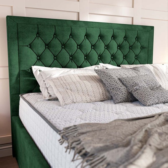 Valencia Upholstered Ottoman Bed - Emerald Coniston