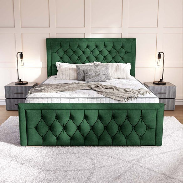 Valencia Upholstered Ottoman Bed - Emerald Coniston